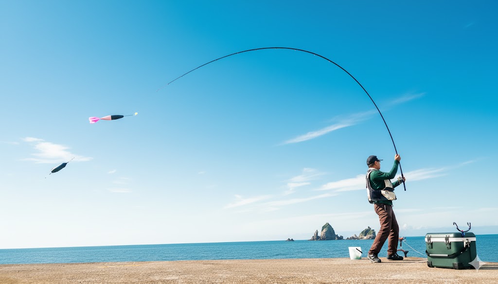 アジかご釣りの様子